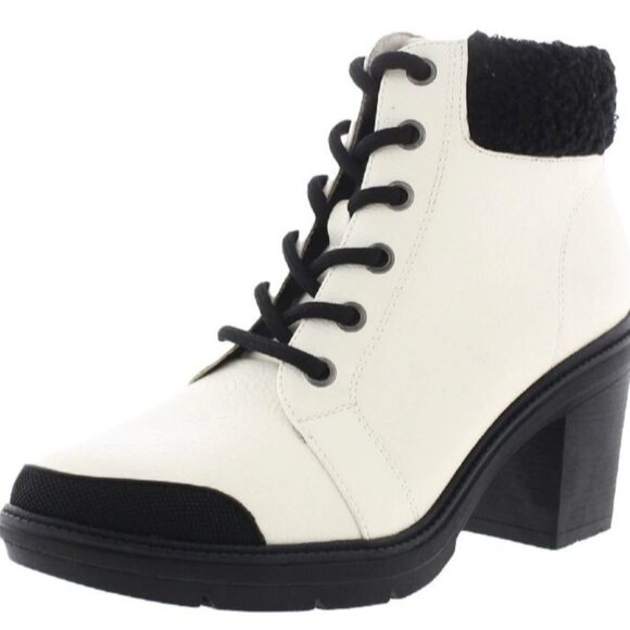 NEW Dr. Scholl's Shoes‎ for the Love Block Heel Booties/Boots Tofu/White Size 9 - Picture 1 of 8
